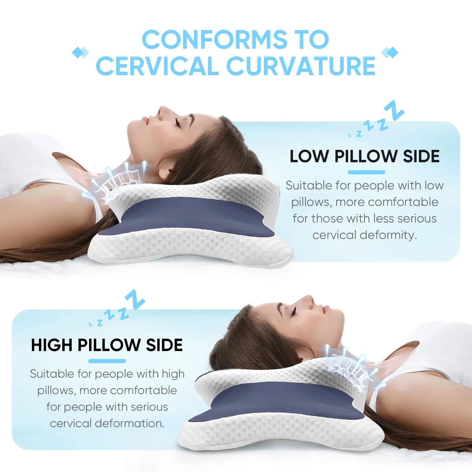 NeuroVibe™ Ergonomic Cervical Memory Foam Pillow