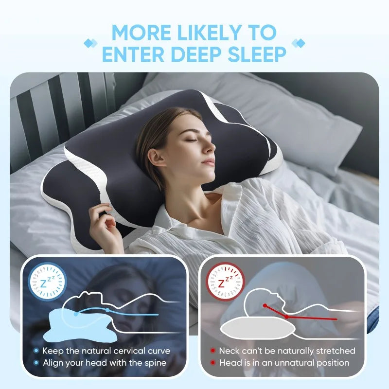 NeuroVibe™ Butterfly Contour Cervical Pillow