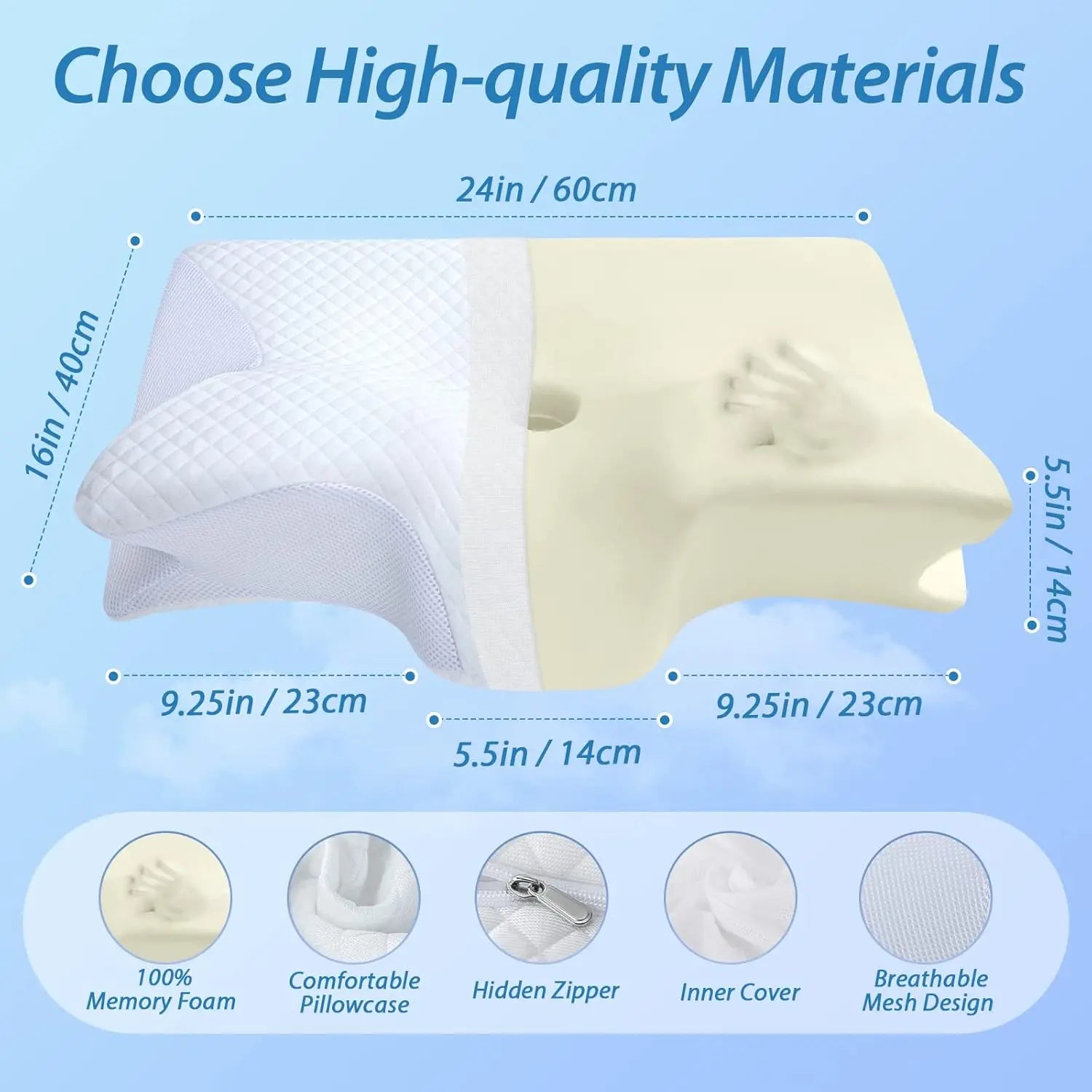 NeuroVibe™ Cervical Spine Memory Foam Pillow