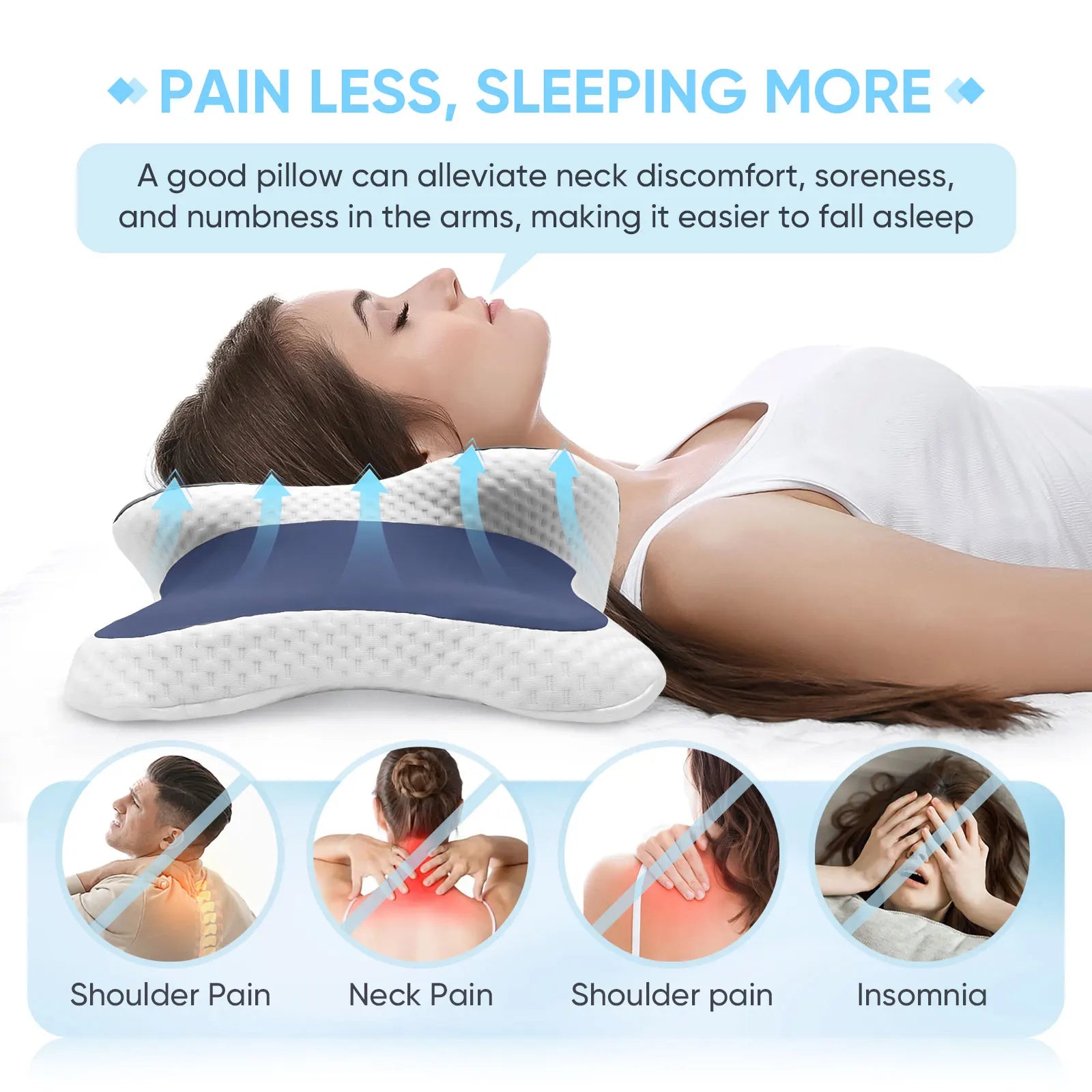 NeuroVibe™ Ergonomic Cervical Memory Foam Pillow