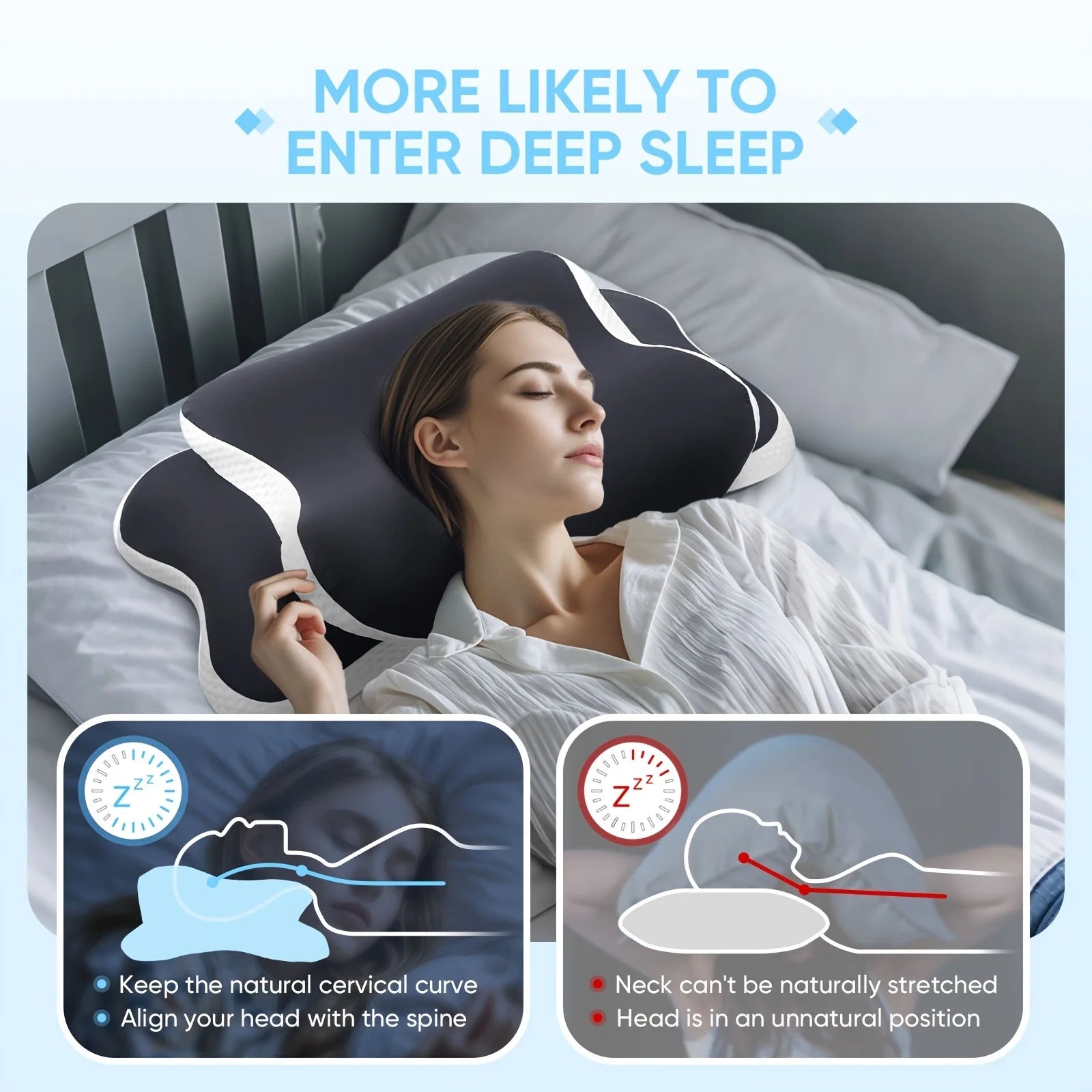 NeuroVibe™ Butterfly Contour Cervical Pillow